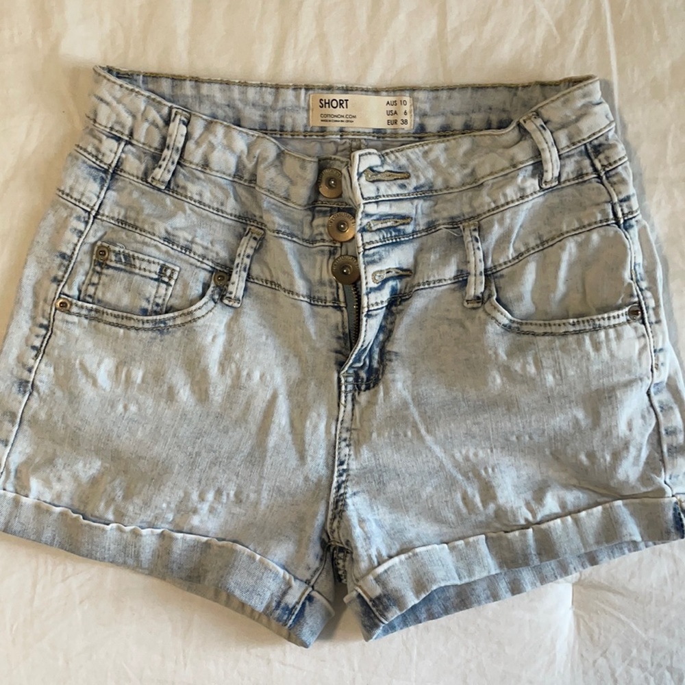 Acid Wash High Waisted Jean Shorts